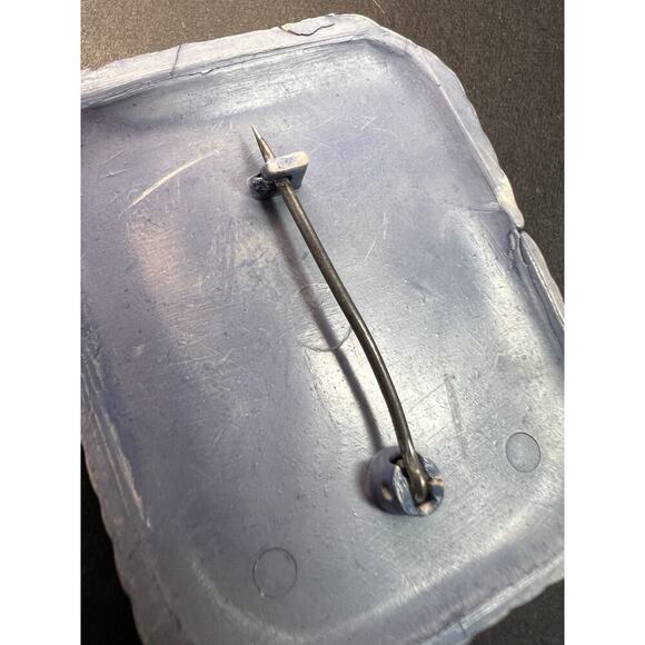 Vintage 1940’s Celluloid Horse Head Brooch/Pin Blue Square Fashion Retro 2" - Picture 8 of 10